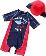 🏊 sunsuits with enhanced zipper protection for boys' swimming attire - swimwear logo