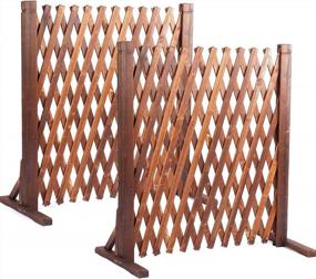img 4 attached to 2 Pack Expandable Wood Garden Fence- Uyouous Extendable Instant Fence For Home, Yard, Garden - Freestanding Wood Garden Trellis Fence Ideal For Indoor And Outdoor Use