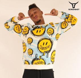 img 2 attached to Men'S NYC Graffiti Hip Hop Fleece Pullover Sweatshirt Top Active Fashion Crew Neck