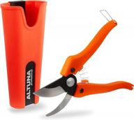 altuna bypass pruning shears with red silicone waterproof scabbard holster - razor sharp garden clippers, gardening scissors, saw, pliers and more. logo