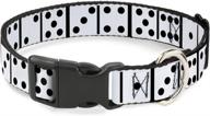 🐶 shop the buckle-down plastic clip collar - dominoes black/white/black - 1" wide - medium size - ideal for 11-17" necks logo