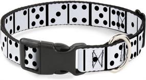 img 3 attached to 🐶 Shop the Buckle-Down Plastic Clip Collar - Dominoes Black/White/Black - 1" Wide - Medium Size - Ideal for 11-17" Necks