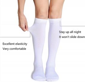 img 3 attached to Leotruny 3 Pairs Women'S Cotton Opaque Knee High Socks