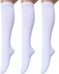 leotruny 3 pairs women's cotton opaque knee high socks logo