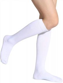 img 2 attached to Leotruny 3 Pairs Women'S Cotton Opaque Knee High Socks