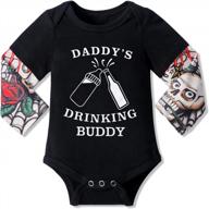 letter print long sleeve romper baby boy clothes - perfect for your little one! logo
