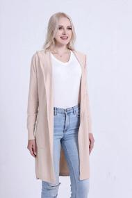 img 1 attached to SMILING PINKER Women Light Weight Cardigan Casual Drape Open Front Sweater With Pockets Hood