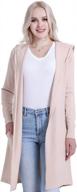 smiling pinker women light weight cardigan casual drape open front sweater with pockets hood logo