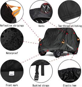 img 2 attached to 🚜 Premium Waterproof UTV Cover for Polaris, Yamaha, Honda, Kawasaki - Heavy Duty Oxford Cloth Outdoor Storage All Weather Protection (2 Seater)