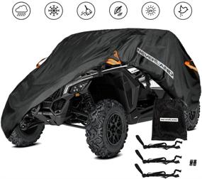 img 4 attached to 🚜 Premium Waterproof UTV Cover for Polaris, Yamaha, Honda, Kawasaki - Heavy Duty Oxford Cloth Outdoor Storage All Weather Protection (2 Seater)