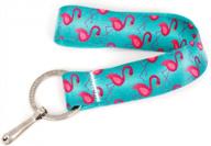 сделано в сша ремешок для ключей на браслете buttonsmith flamingos - короткая длина с плоским кольцом для ключей и зажимом логотип