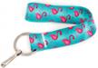 made in usa buttonsmith flamingos wristlet key chain lanyard - short length with flat key ring and clip logo