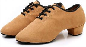 img 1 attached to HIPPOSEUS Boys/Men Lace-Up Ballroom Dance Shoes For Latin Tango Salsa Kids Low Heel Performence