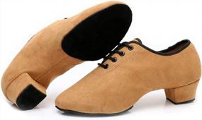 img 3 attached to HIPPOSEUS Boys/Men Lace-Up Ballroom Dance Shoes For Latin Tango Salsa Kids Low Heel Performence