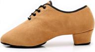 hipposeus boys/men lace-up ballroom dance shoes for latin tango salsa kids low heel performence logo