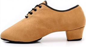 img 4 attached to HIPPOSEUS Boys/Men Lace-Up Ballroom Dance Shoes For Latin Tango Salsa Kids Low Heel Performence