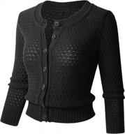 stylish and comfy women's cropped knit cardigan with crochet design – 3/4 sleeves and button down (s-3xl) logo