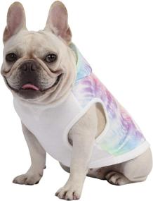 img 2 attached to 🐶 HDE Dog Hoodie Fleece Sweater: Stylish Rainbow Tie Dye Sweatshirt for Large, Medium & Small Dogs