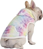 🐶 hde dog hoodie fleece sweater: stylish rainbow tie dye sweatshirt for large, medium & small dogs логотип