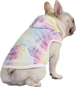 img 4 attached to 🐶 HDE Dog Hoodie Fleece Sweater: Stylish Rainbow Tie Dye Sweatshirt for Large, Medium & Small Dogs