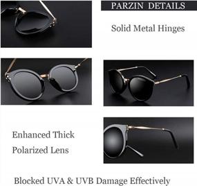 img 1 attached to Stay Safe In Style: PARZIN'S Vintage Polarized Sunglasses For Women With UV400 Protection And Round Lens