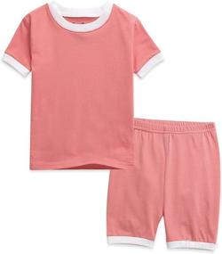 img 4 attached to 🍼 VAENAIT BABY Solid Cotton Short Summer Pajamas Pyjamas Sleepwear Set for Boys and Girls (6M-12Y) - Macaron Collection