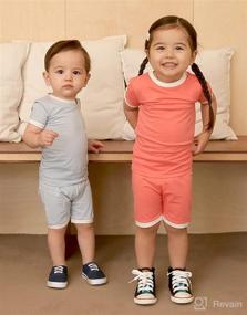 img 3 attached to 🍼 VAENAIT BABY Solid Cotton Short Summer Pajamas Pyjamas Sleepwear Set for Boys and Girls (6M-12Y) - Macaron Collection