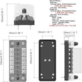 img 2 attached to 🔌 E-Bro Blade Fuse Block with Negative Bus: Waterproof 6 Way Automotive Fuse Box for Car, Truck, Boat, Marine, RV - 12V/24V Circuit Holder Panel ATC/ATO Standard