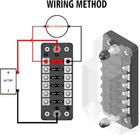 img 1 attached to 🔌 E-Bro Blade Fuse Block with Negative Bus: Waterproof 6 Way Automotive Fuse Box for Car, Truck, Boat, Marine, RV - 12V/24V Circuit Holder Panel ATC/ATO Standard