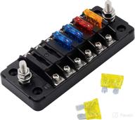 🔌 e-bro blade fuse block with negative bus: waterproof 6 way automotive fuse box for car, truck, boat, marine, rv - 12v/24v circuit holder panel atc/ato standard логотип