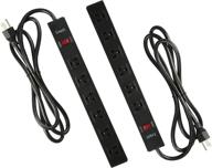 get more power with lonabr 6 outlet heavy duty power strip 2 pack! wall mountable with 6ft extension cord in sleek black metal design logo
