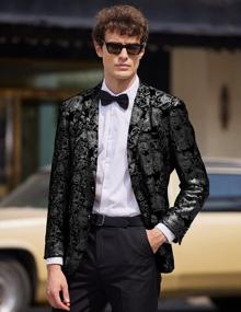 img 3 attached to COOFANDY Men'S Paisley Floral Blazer - The Luxurious Choice For Tuxedo, Dinner Party, Prom Suit Jackets