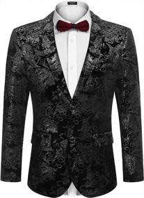 img 4 attached to COOFANDY Men'S Paisley Floral Blazer - The Luxurious Choice For Tuxedo, Dinner Party, Prom Suit Jackets