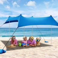 protective beach canopy for family tent, camping & trips - uboway 10x10 ft portable shade with upf 50+ uv protection, wind resistance, sand shovel, poles & anchor for ultimate stability. logo