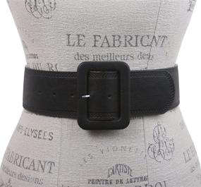 img 2 attached to Womens Waist Stitch Rectangular Leather Women's Accessories in Belts