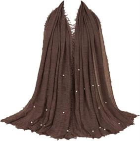 img 4 attached to LMVERNA Wrinke Cotton Scarves Fashion Women's Accessories ~ Scarves & Wraps