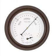 stylish and functional bestime weather station for indoor and outdoor home décor: featuring inbuilt thermometer barometer, big dial and easy-to-read display in a round metal design frame logo