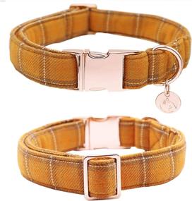 img 3 attached to Cotton Dog Collar with Bowtie: Adjustable & 🐾 Comfortable for Small, Medium, and Large Dogs by DOGWONG