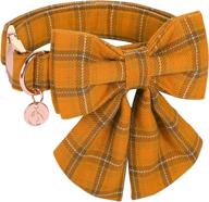 cotton dog collar with bowtie: adjustable & 🐾 comfortable for small, medium, and large dogs by dogwong логотип