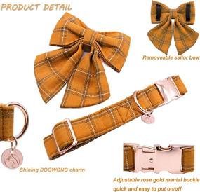 img 2 attached to Cotton Dog Collar with Bowtie: Adjustable & 🐾 Comfortable for Small, Medium, and Large Dogs by DOGWONG