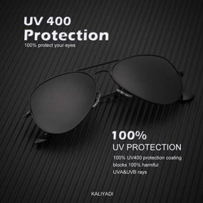 img 3 attached to Polarized Aviator Sunglasses: KALIYADI Classic Style For Men And Women, 100% UV Block