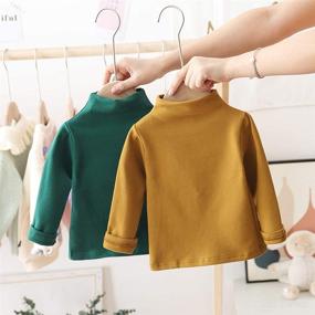 img 2 attached to 👕 MODNTOGA Kids Baby Girls Solid Color Long Sleeve Turtleneck T-Shirt Tops - Basic Clothes