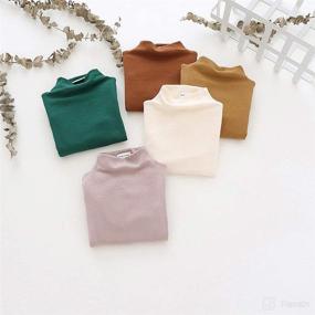 img 1 attached to 👕 MODNTOGA Kids Baby Girls Solid Color Long Sleeve Turtleneck T-Shirt Tops - Basic Clothes