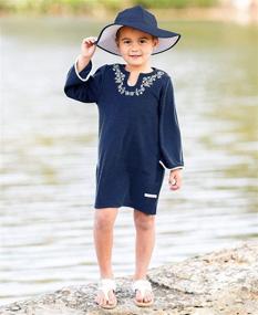 img 2 attached to 👶 Adorable RuffleButts® Terry Cloth Hoodie Swim Beach Cover Up Dress for Baby/Toddler Girls - Perfect for Pool and Beach Days!