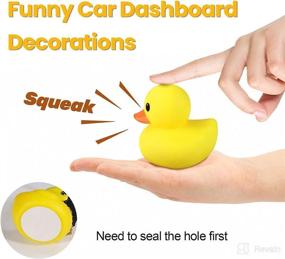 img 2 attached to 🦆 Rubber Duck Car Dashboard Decorations with Propeller Helmet - Funny Yellow Duck Ornaments as DIY Stress-relieving Toys for Adults and Kids (Shark + Bee)