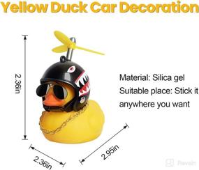 img 1 attached to 🦆 Rubber Duck Car Dashboard Decorations with Propeller Helmet - Funny Yellow Duck Ornaments as DIY Stress-relieving Toys for Adults and Kids (Shark + Bee)