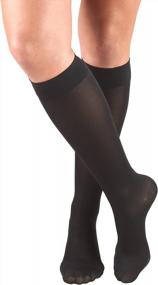 img 4 attached to Truform Black Knee-High Compression Stockings For Women, X-Large Size, 20-30 MmHg Pressure, Closed Toe & Opaque Material