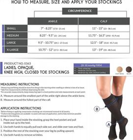 img 3 attached to Truform Black Knee-High Compression Stockings For Women, X-Large Size, 20-30 MmHg Pressure, Closed Toe & Opaque Material