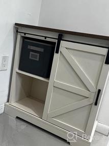 img 8 attached to Шкаф для кофе-бара с раздвижной дверью в фермерском доме - Кухонный буфет с достаточным пространством для хранения от PHI VILLA