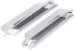 img 2 attached to 2-Pack Car Side Vents - Universal Steel 🚗 Air Flow Grille Duct Stickers for Fenders (Silver Plating)